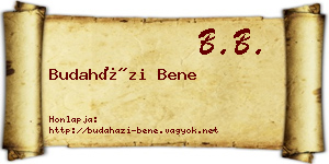 Budaházi Bene névjegykártya